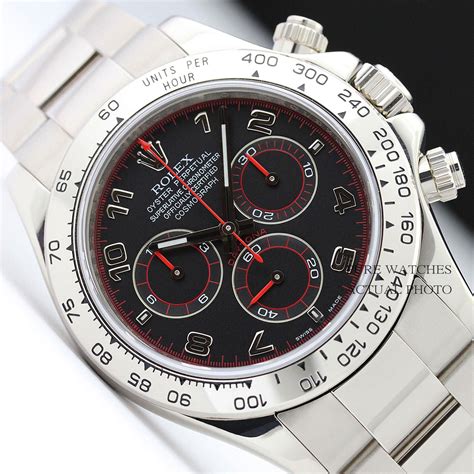 rolex daytona black face red hands